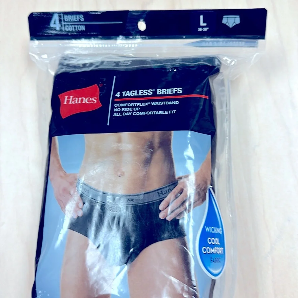 NWT Hanes 4-Pack Briefs LG - Picture 3 of 8